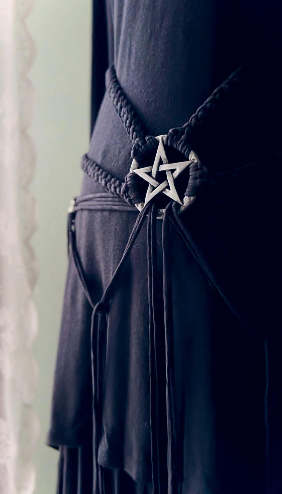 Pentagram Harness Belt: Gothic Witch Elemental Design