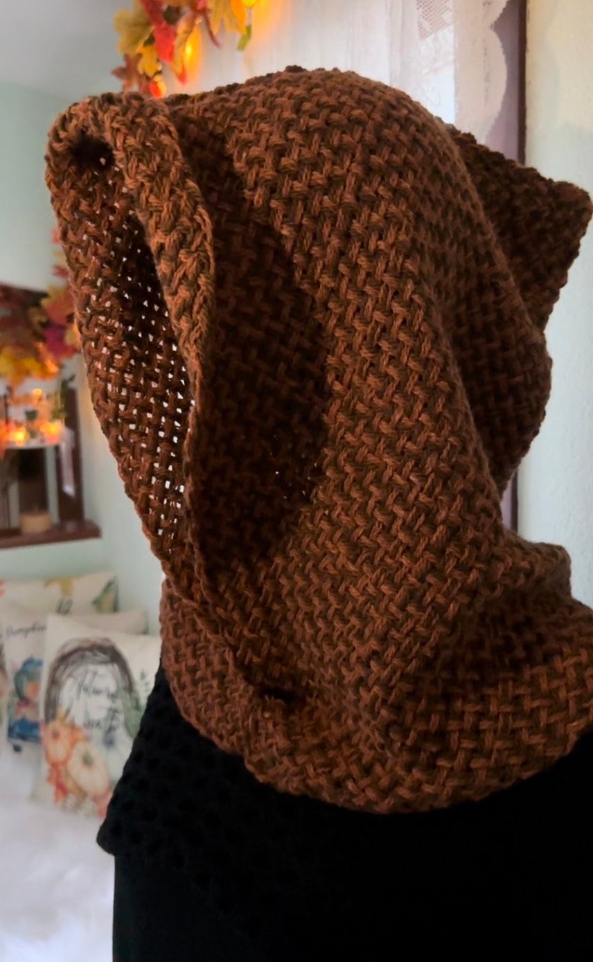 Handwoven Norse Witch Hood & Shawl, Chemise, Belt, Shrug and Skirt, Autumn Witch Full Outfit