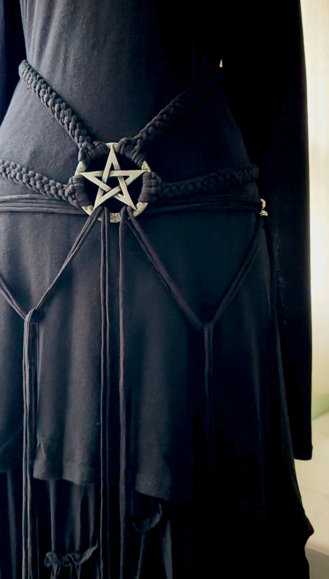 Pentagram Harness Belt: Gothic Witch Elemental Design