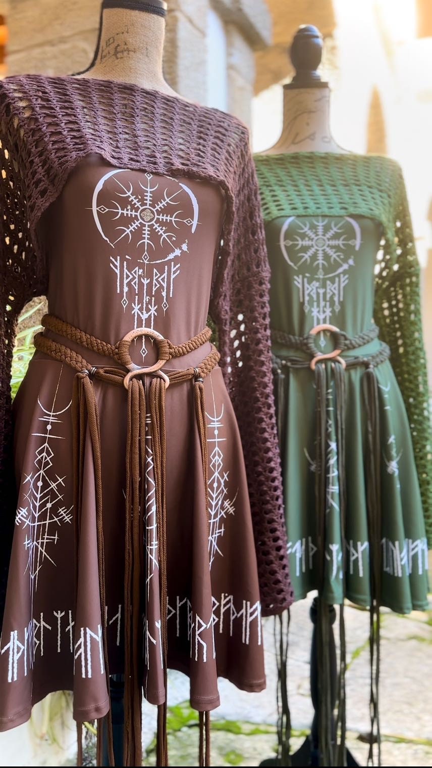 Norse Dress Full Set: Forest Witch, Troll Cross Belt, Shrug