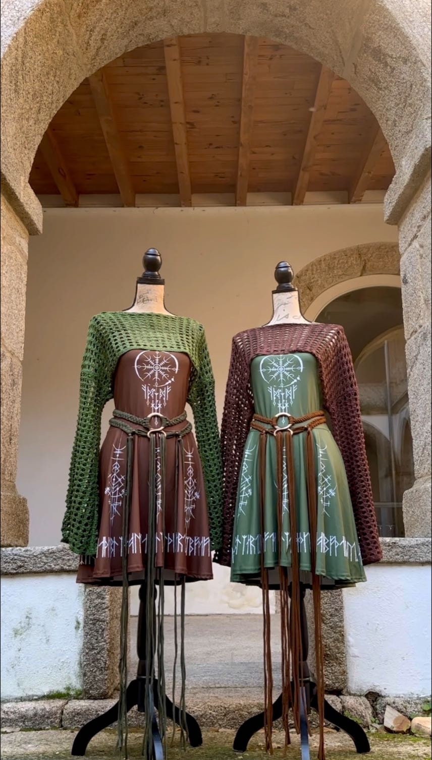 Norse Dress Full Set: Forest Witch, Troll Cross Belt, Shrug