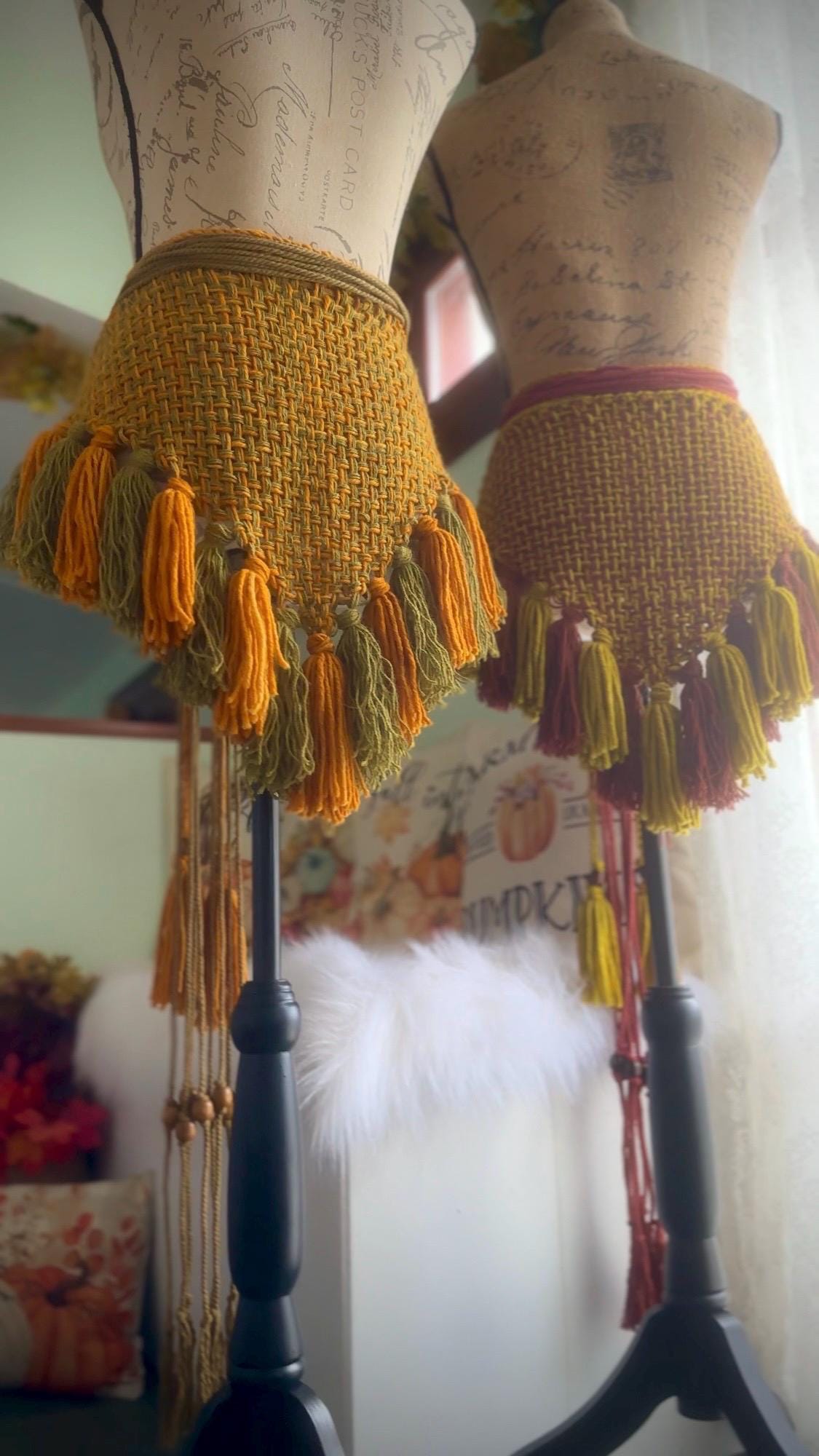 Le Petit Shawl Set Autumn Fairyland, Handmade Maple Leaf Shawl