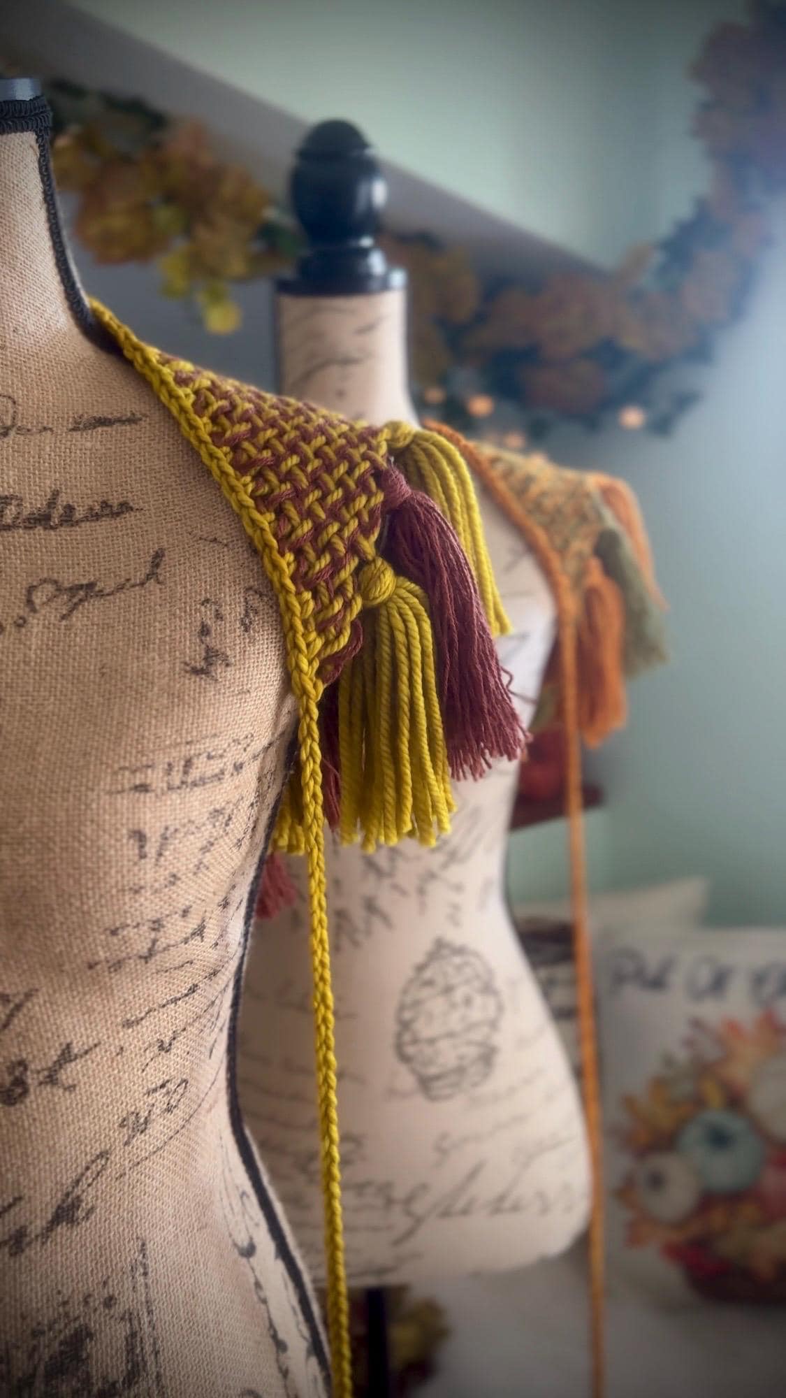 Le Petit Shawl Set Autumn Fairyland, Handmade Maple Leaf Shawl