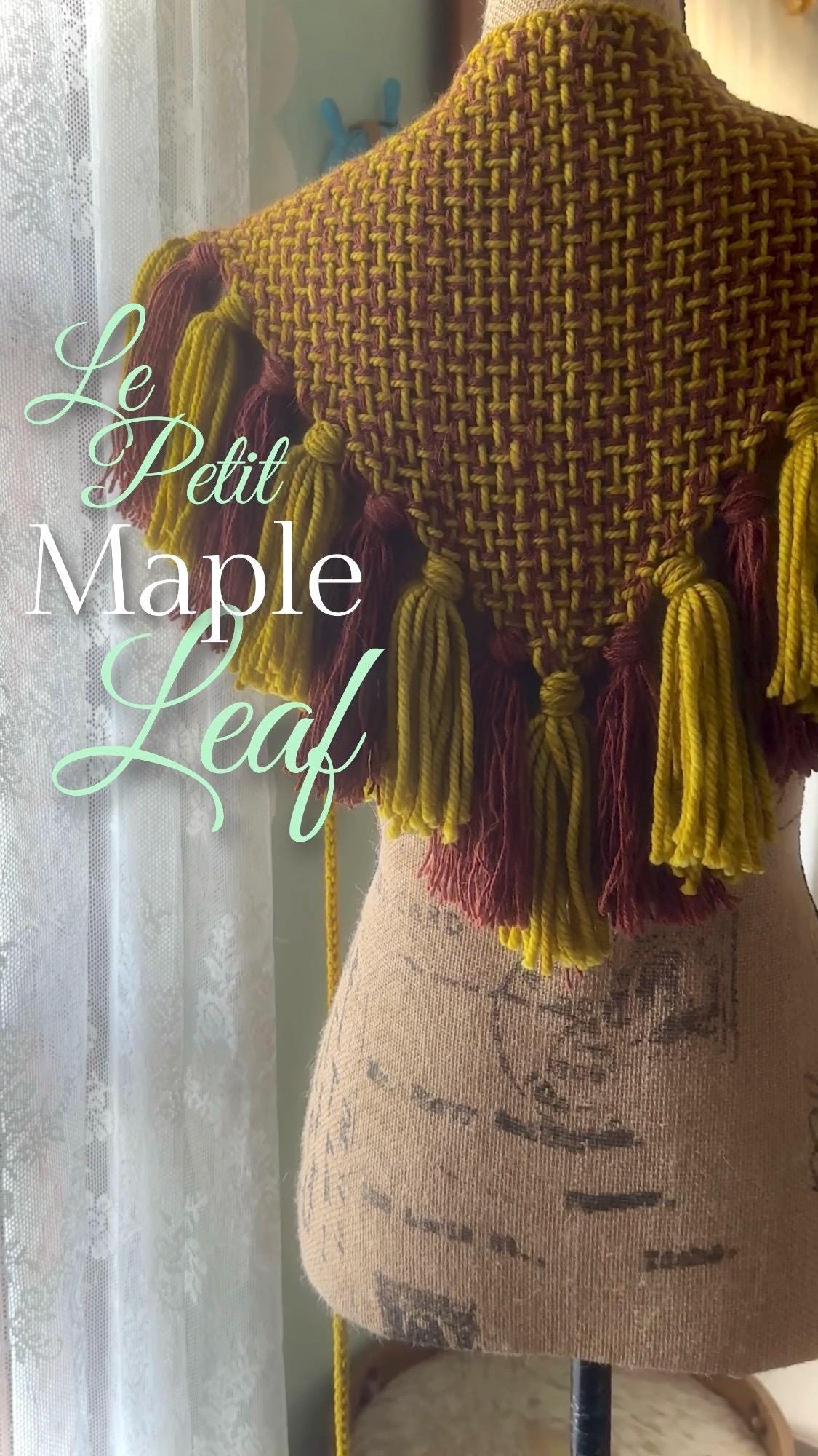Le Petit Shawl Set Autumn Fairyland, Handmade Maple Leaf Shawl
