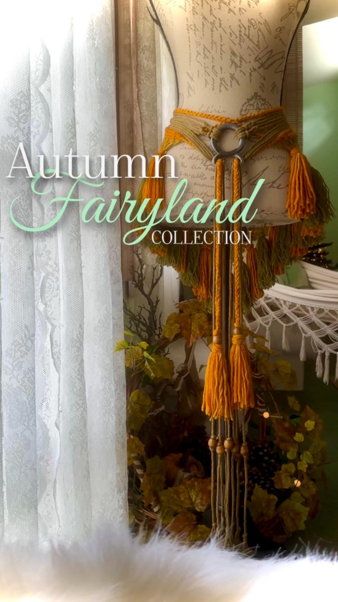 Le Petit Shawl Set Autumn Fairyland, Handmade Maple Leaf Shawl