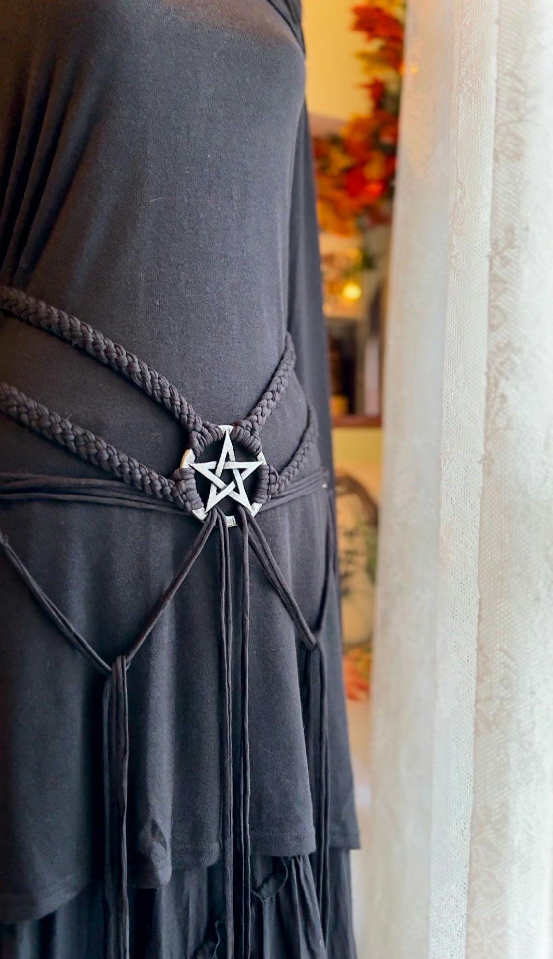 Pentagram Harness Belt: Gothic Witch Elemental Design
