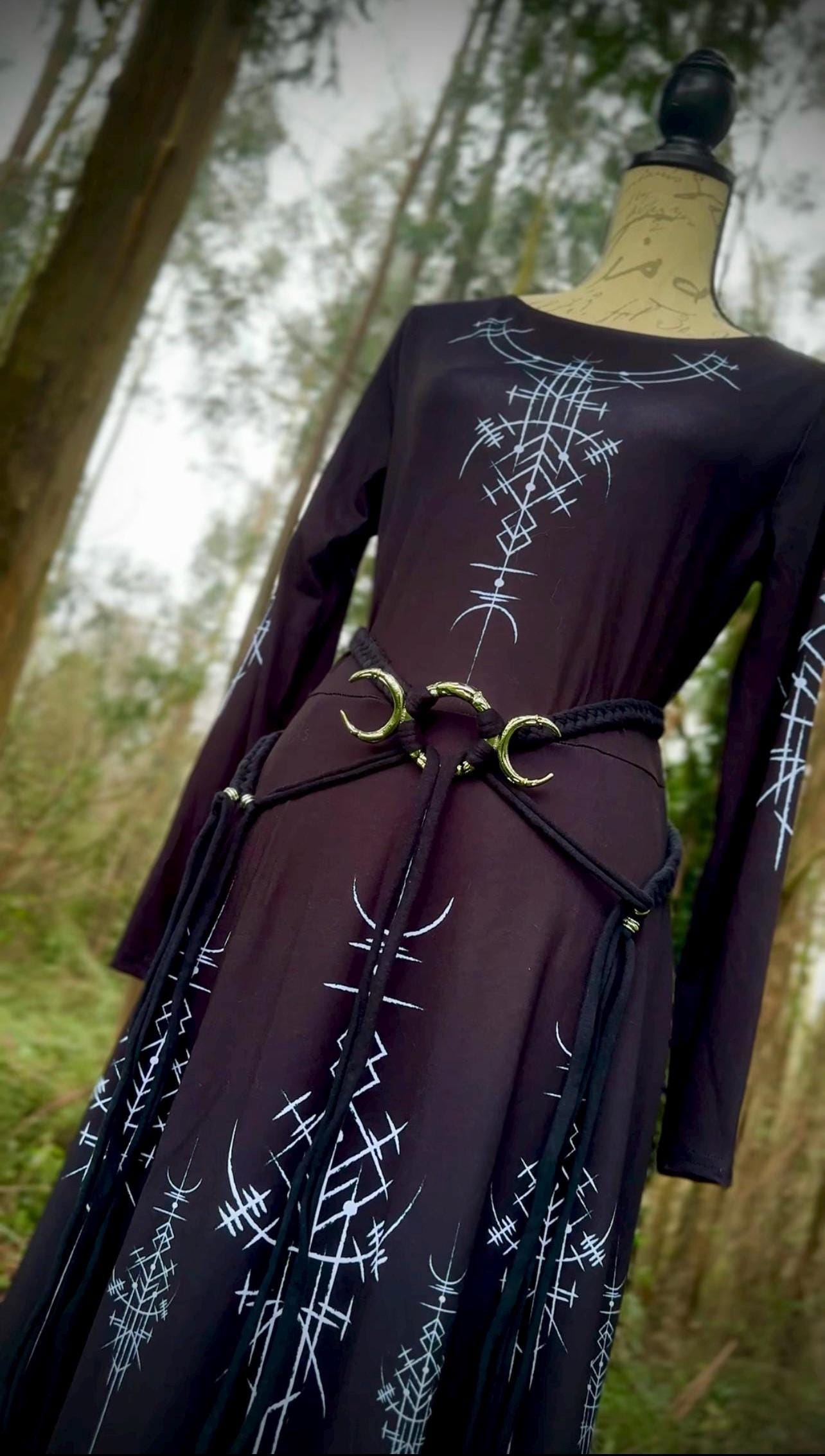 Luna Belt, Triple Moon Goddess Belt: Braided Belt