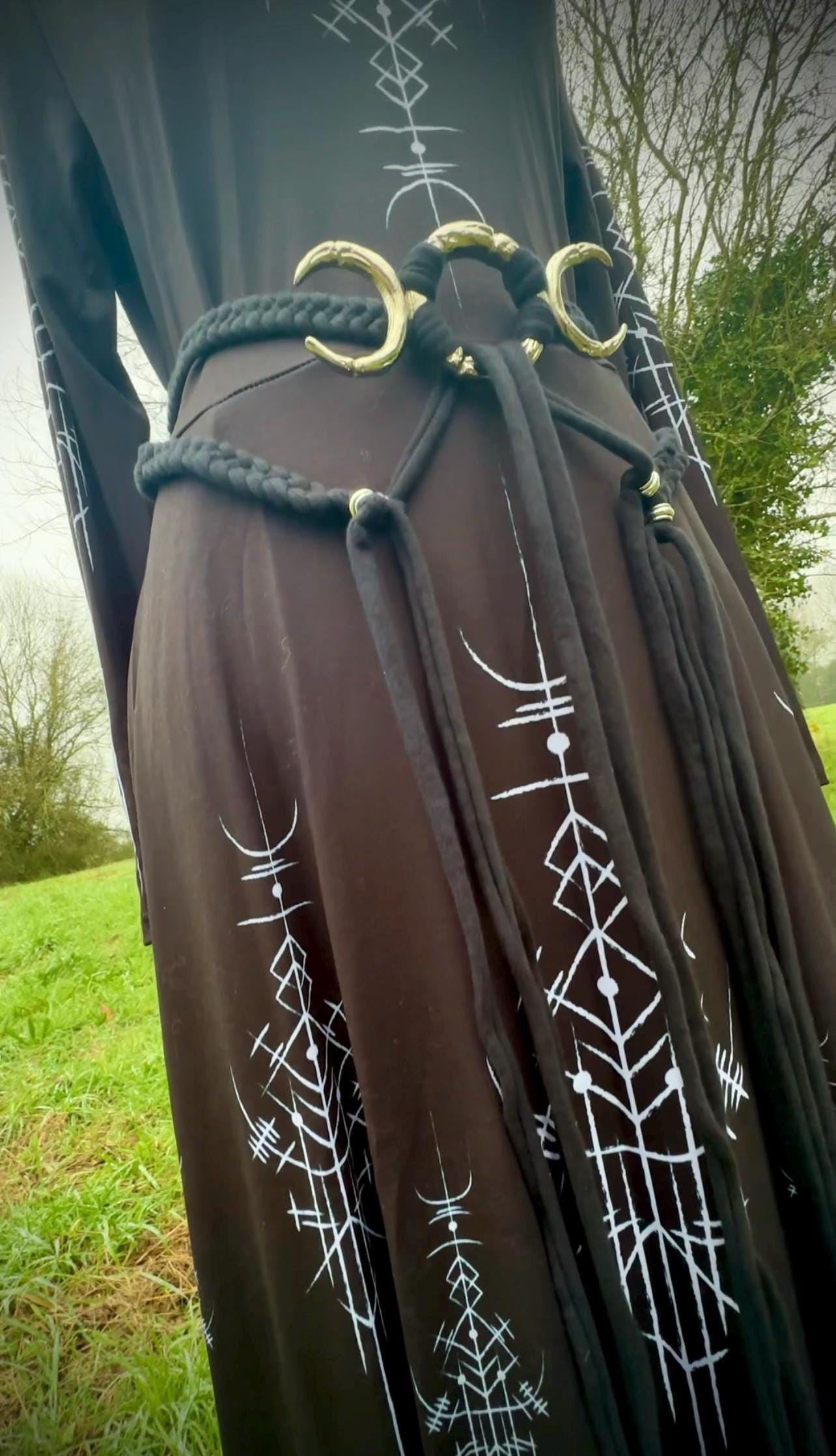Luna Belt, Triple Moon Goddess Belt: Braided Belt