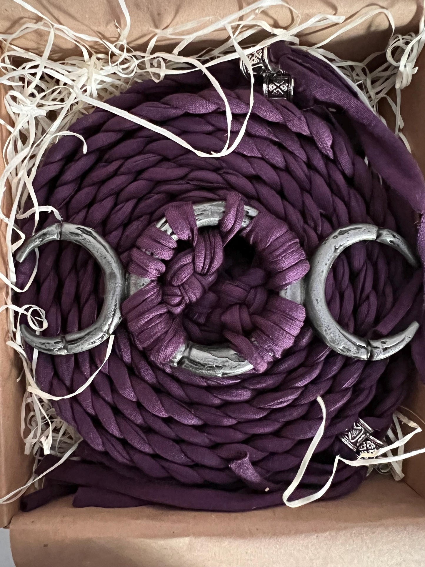 Luna Belt, Triple Moon Goddess Belt: Braided Belt