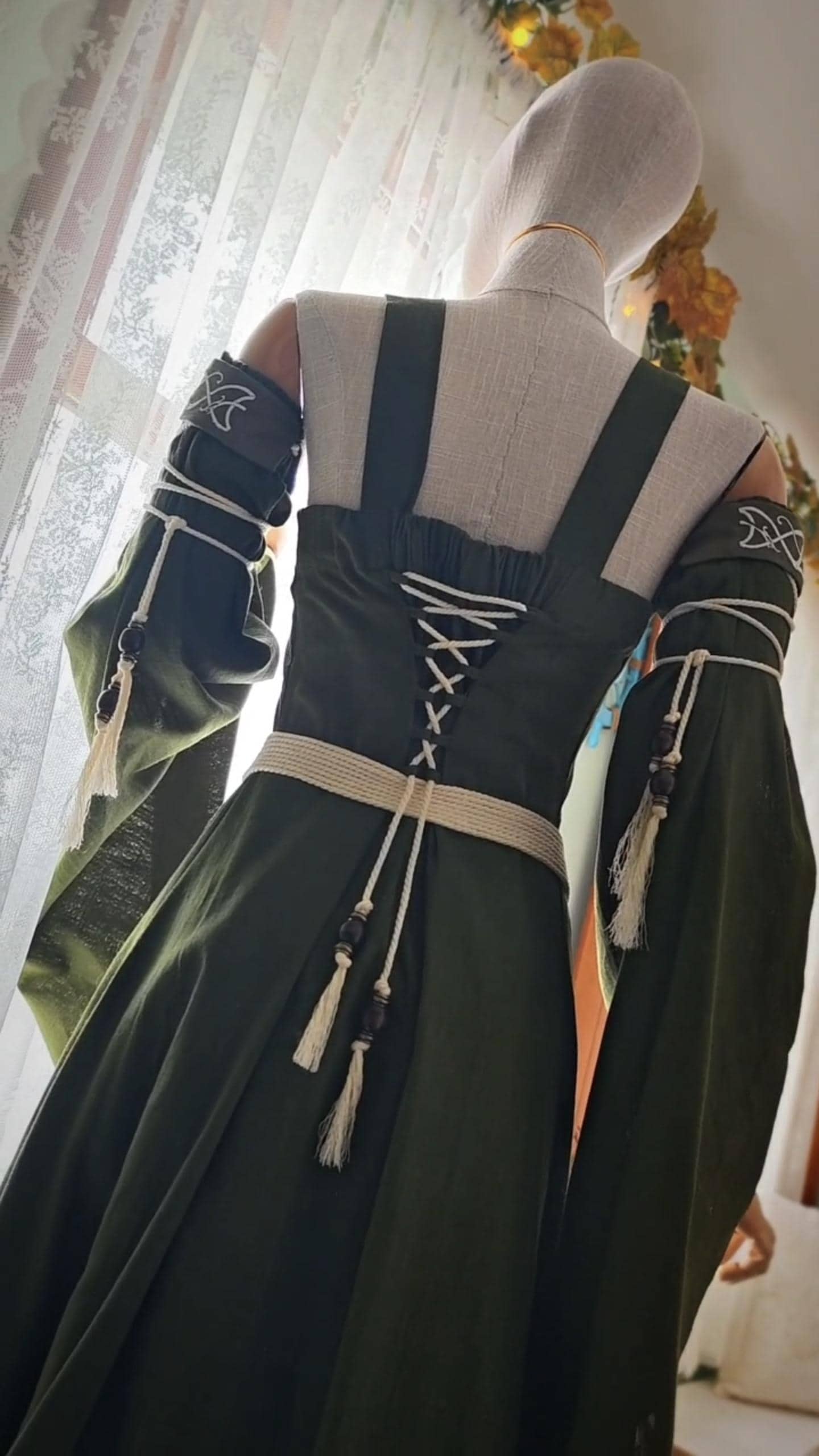 Freya's Legacy Dress Set, Norse Viking Dress, Norse Wedding Set, Embroidered Wedding Dress