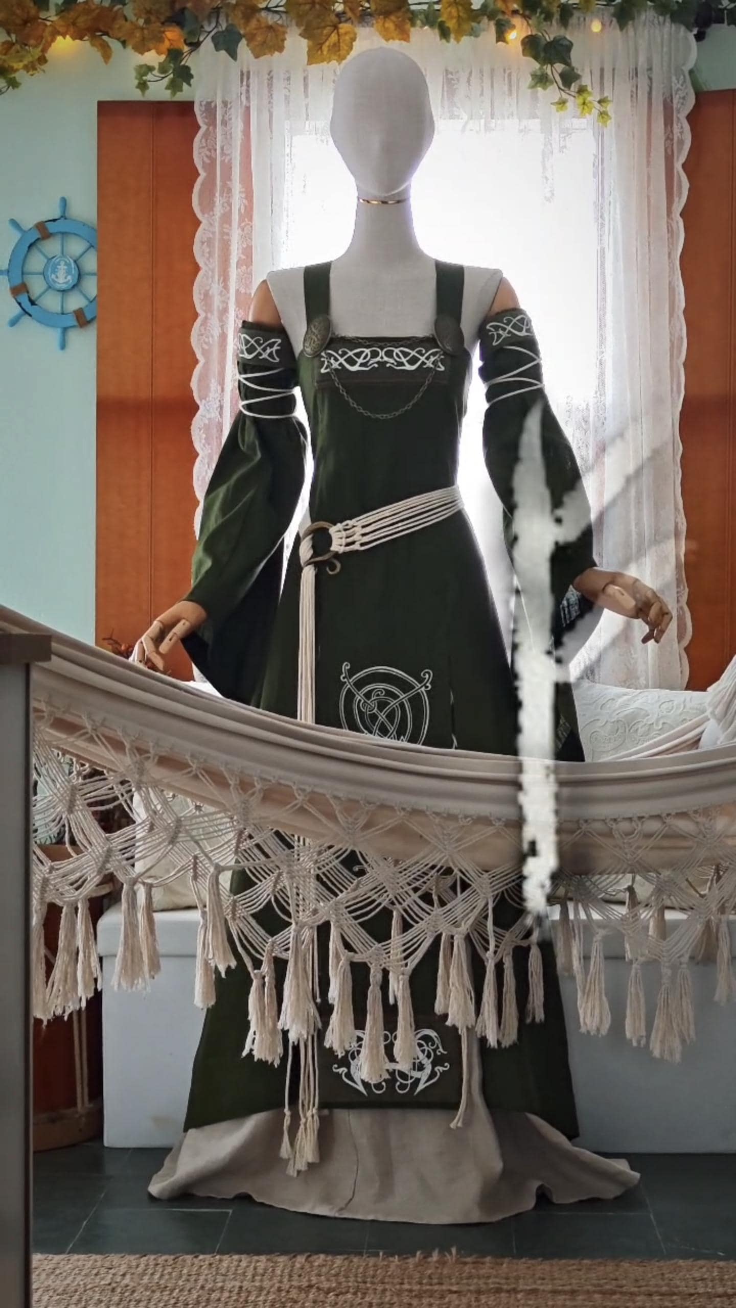 Freya's Legacy Dress Set, Norse Viking Dress, Norse Wedding Set, Embroidered Wedding Dress