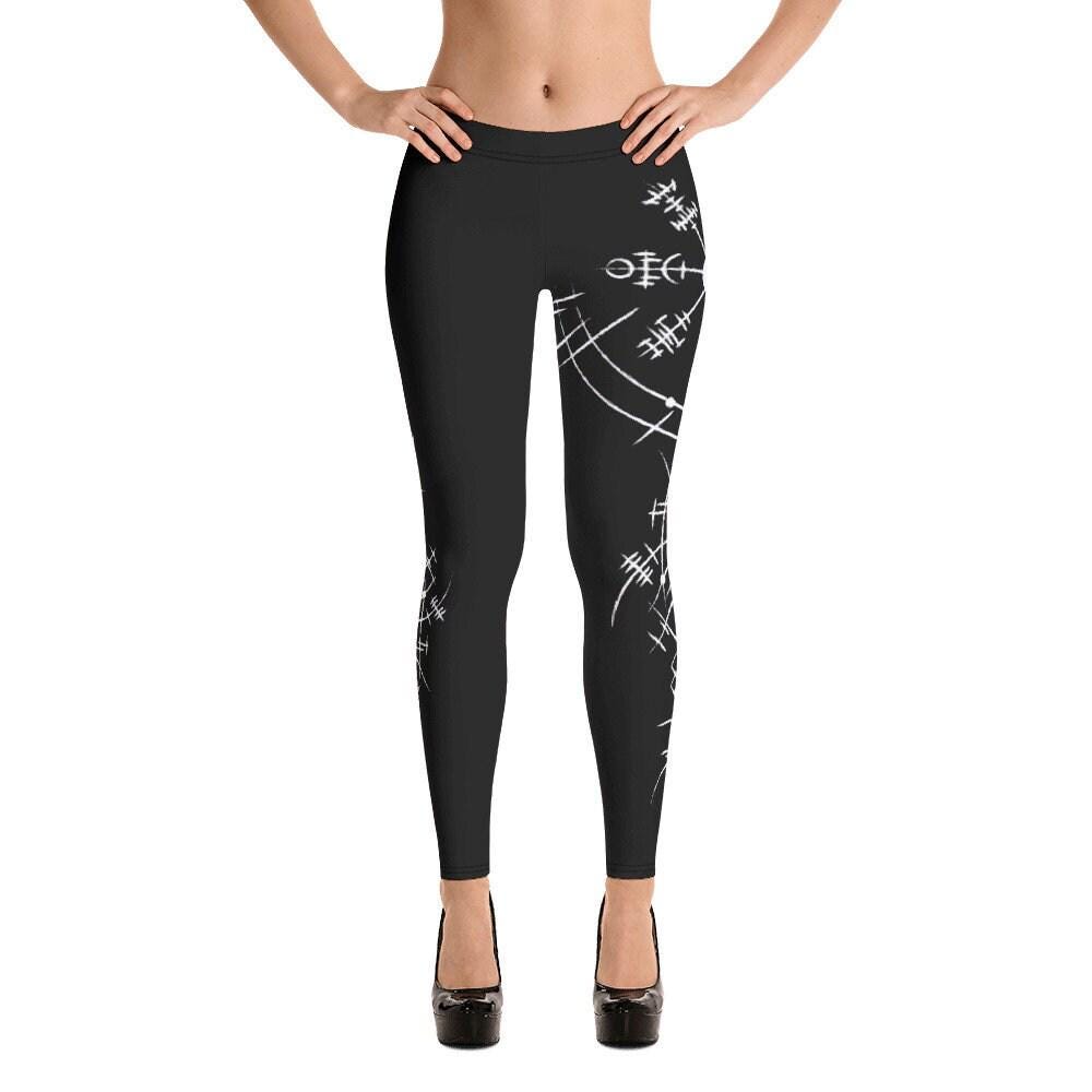 Norse viking leggings: runes, four-way stretch