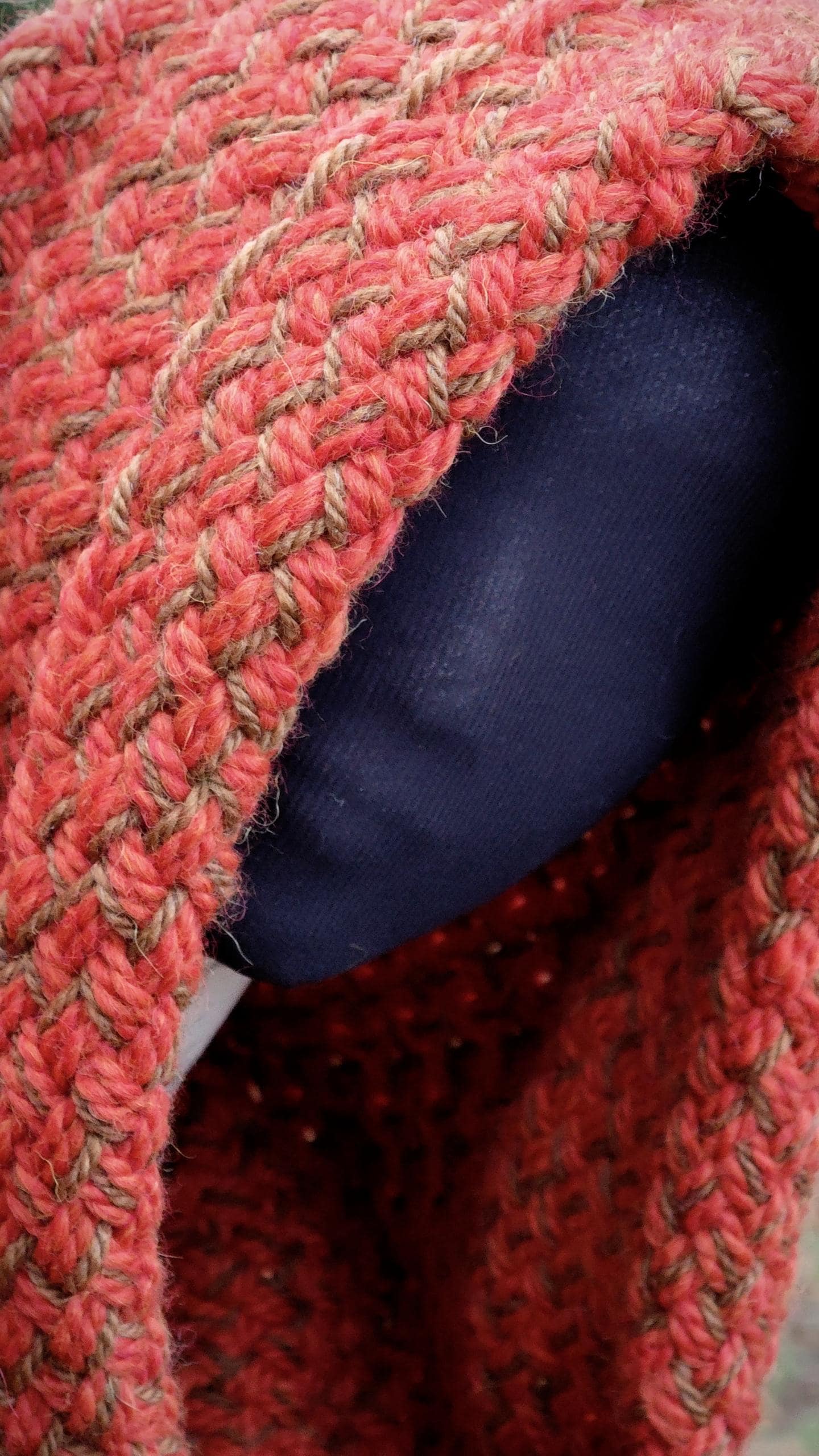A Handwoven Chunky Norse Hood, Alpaca Wool Blend, Pagan Celtic Hood