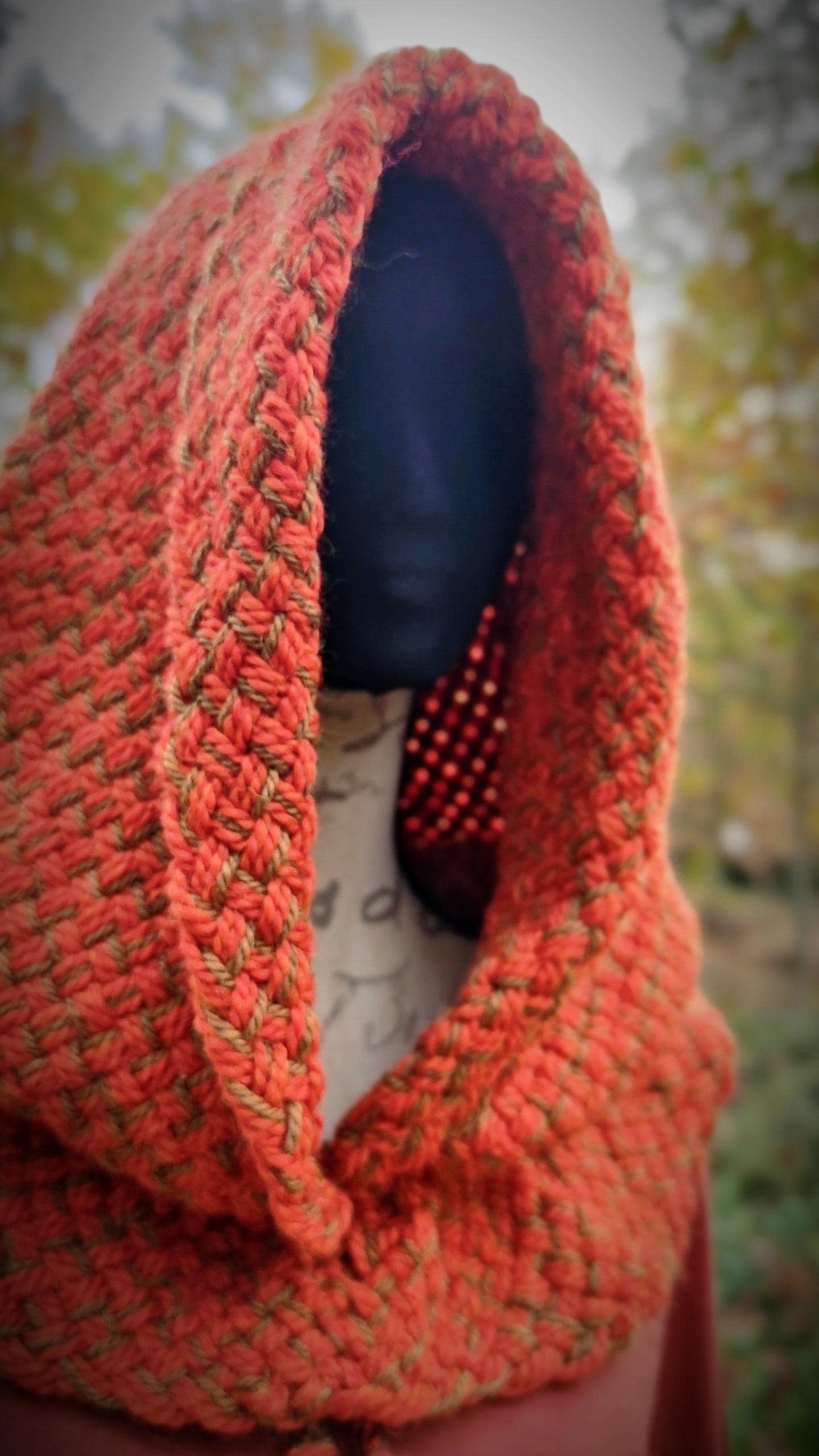 A Handwoven Chunky Norse Hood, Alpaca Wool Blend, Pagan Celtic Hood