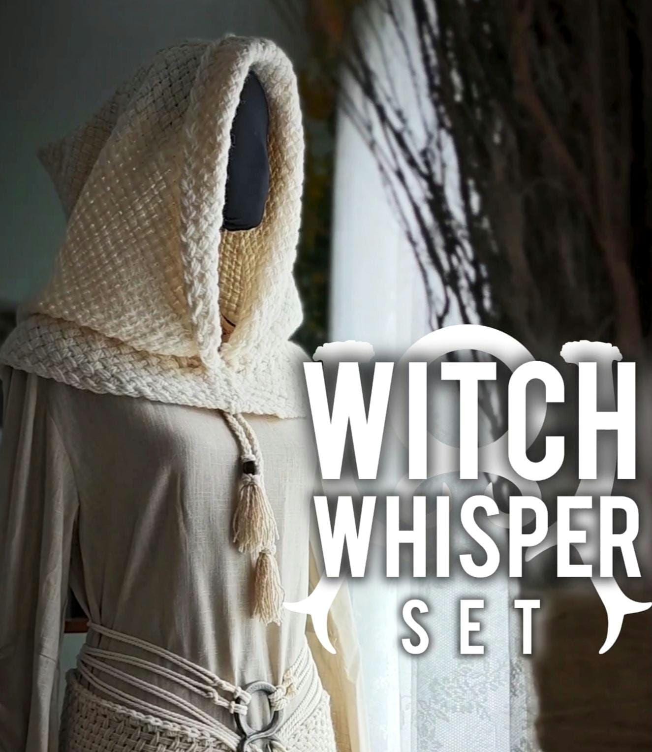 Alpaca Norse Hood, Witch Whisper Edition, Handmade Chunky Wool