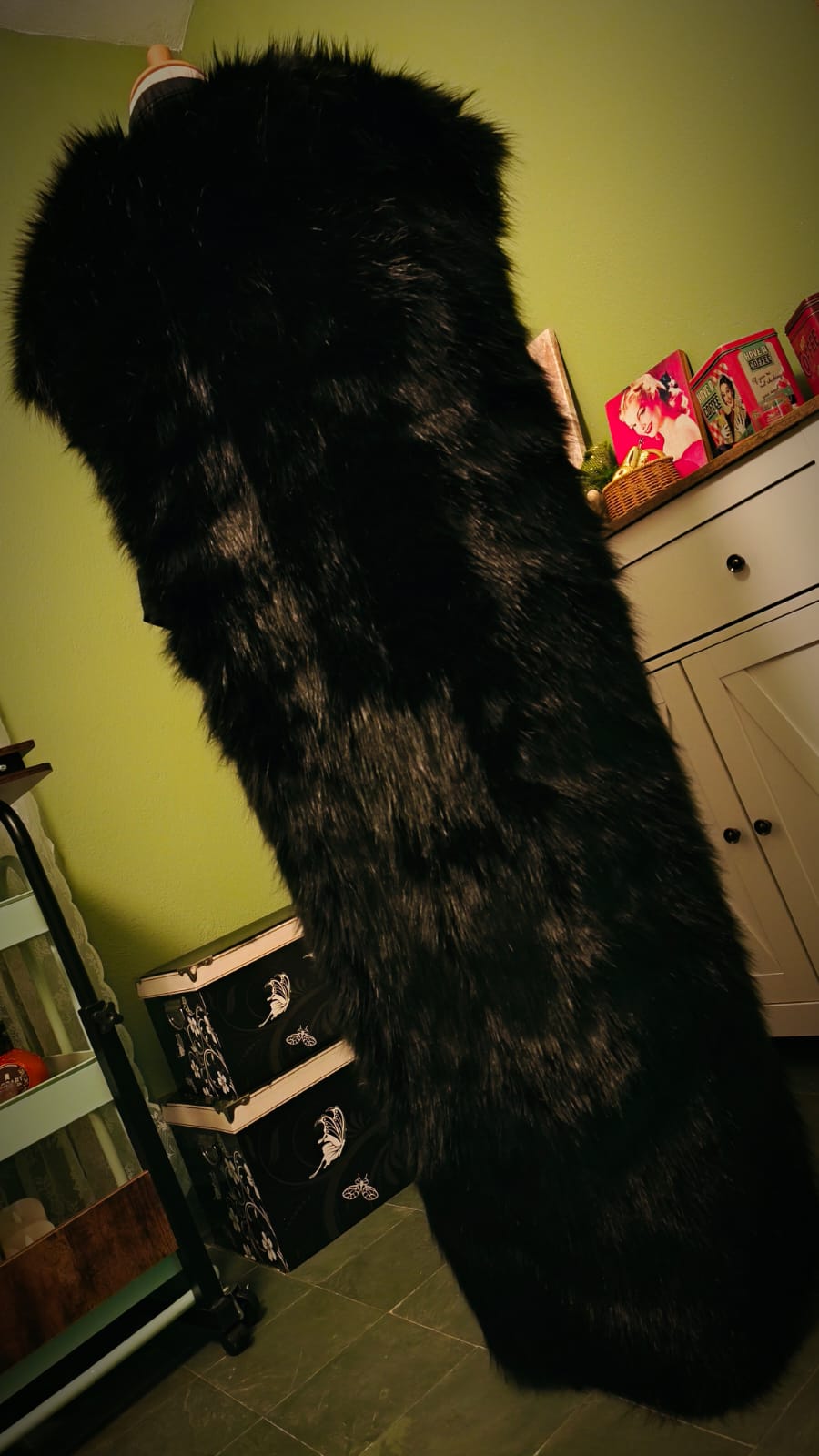 Viking Custom Fur Cloak for James, Custom size Fur Cloak,  Large Fur Cloak with Viking brooches, Norse Fur