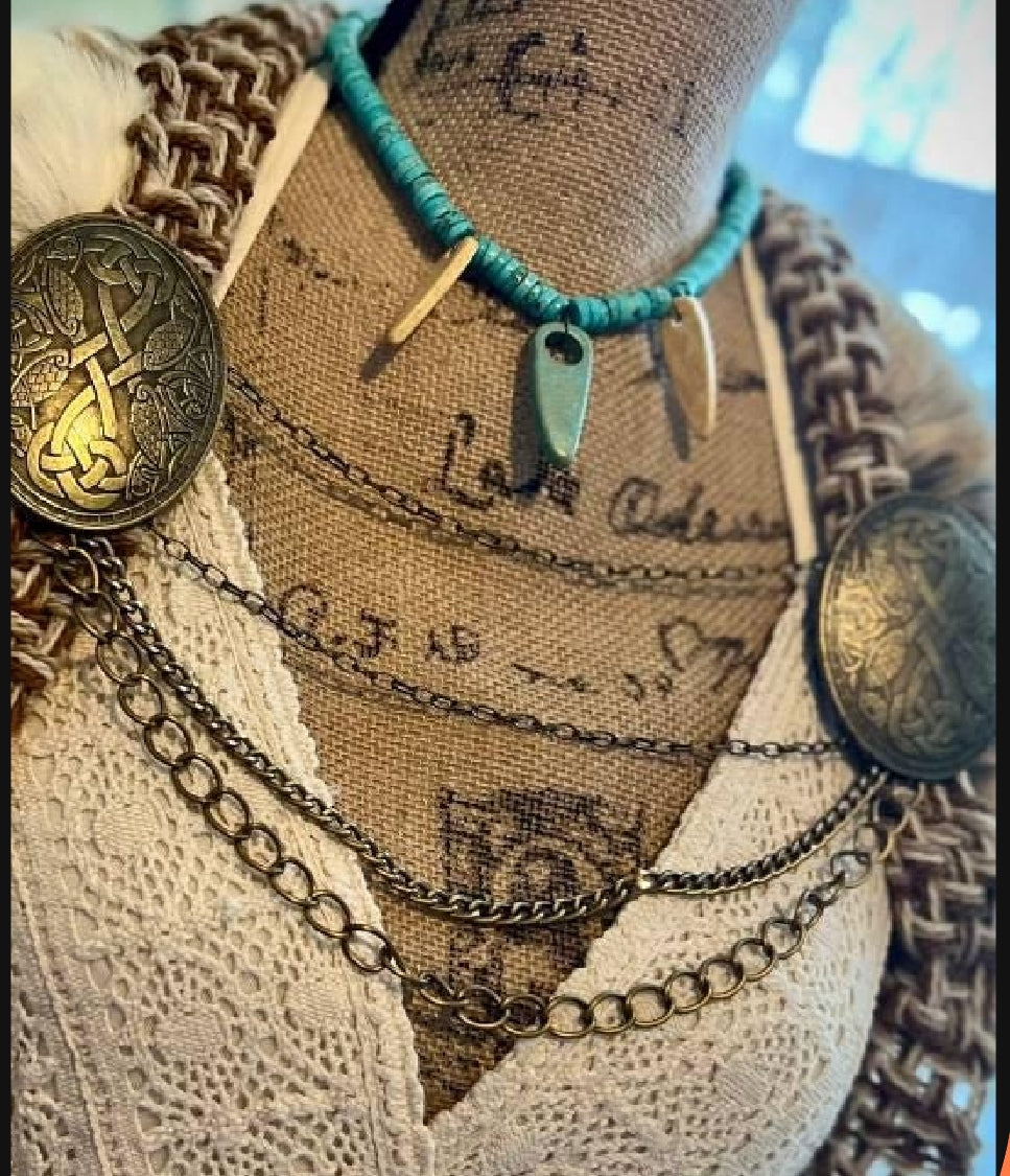 Additional Bronze Brooches with chains for Alicja