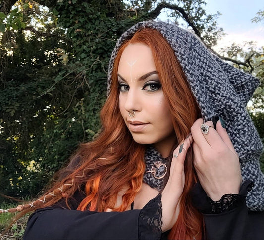 BACK IN STOCK! Viking Hood, Norse Hood, Handwoven Hood, Celtic Hood, Witch Hood, Viking Capelet, Viking Wedding, Celtic Wedding, Witch Hood