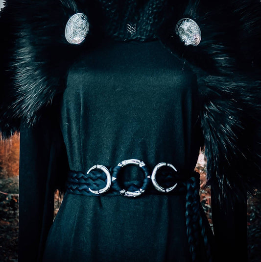 Cooper Moon Goth Belt, Witch Belt, Moon Belt, Luna Belt, Custom order for Faye