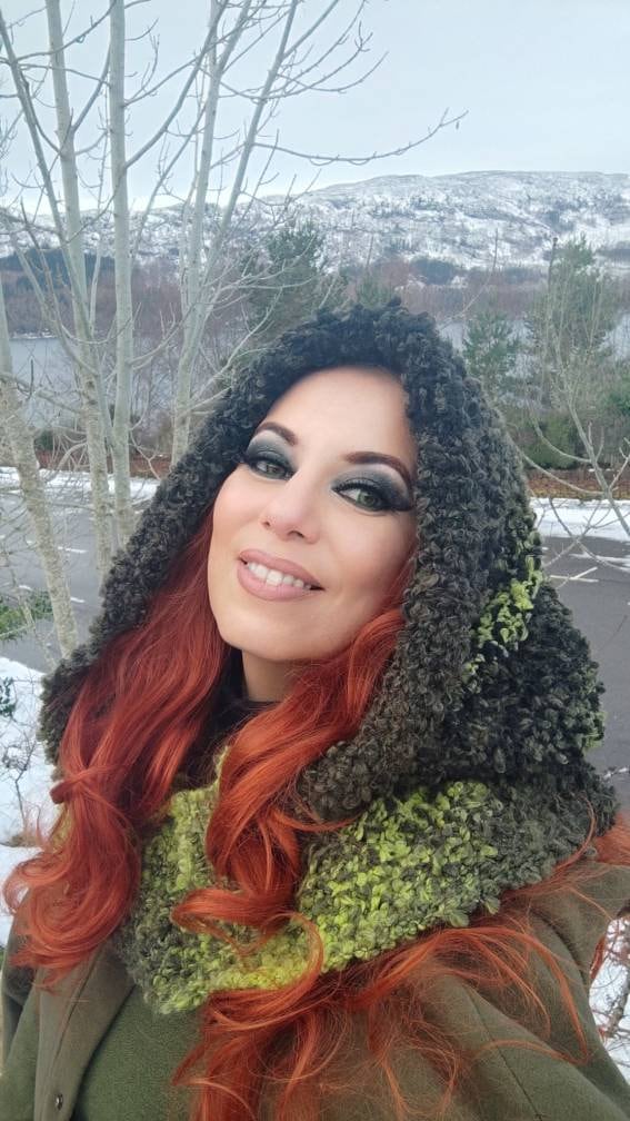 Green Witch Hood, Mossy Hood, Viking Hood, Norse Hood, Celtic Hood, Witch Hood, Oversized Hood, Pagan Clothing, Woodland Fashion, Renfair
