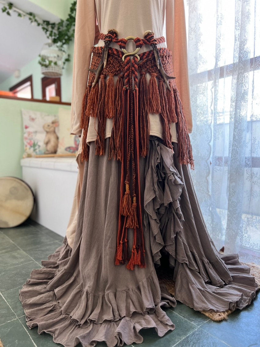 Autumn Witch, Norse Shaman Shawl, Norse Pagan Shawl, Nordic shawl, Norse shaman, Viking wedding, Nordic wedding, Larp wedding, Handfasting