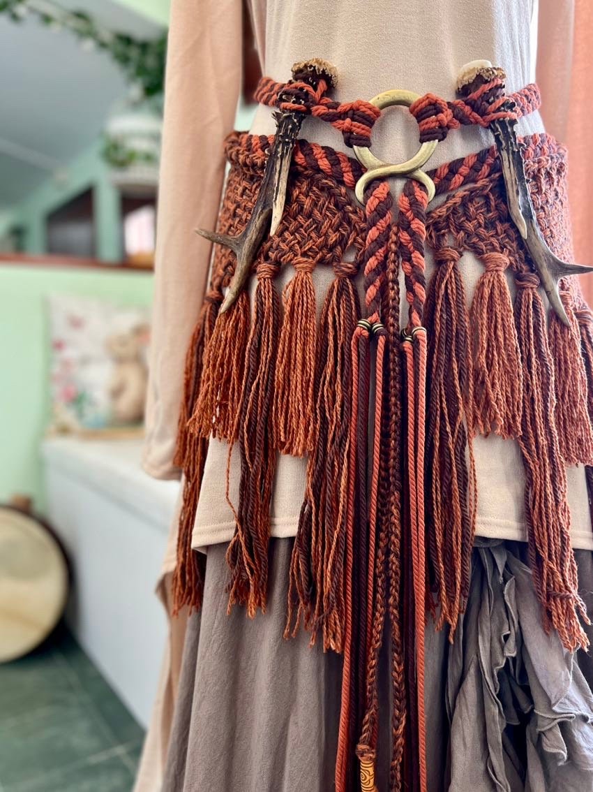 Autumn Witch, Norse Shaman Shawl, Norse Pagan Shawl, Nordic shawl, Norse shaman, Viking wedding, Nordic wedding, Larp wedding, Handfasting
